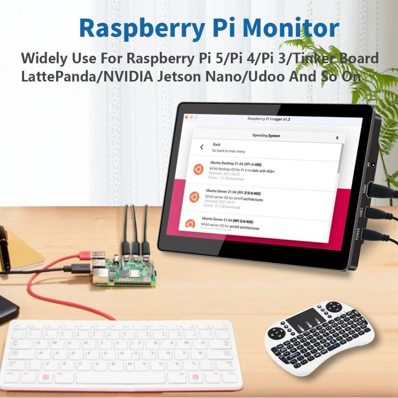 8.9 Inch Portable Touchscreen Monitor With Stand 1920 x 1200 Resolution 16:10 Aspect Ratio 450 Nits Brightness Optical Bonding HDMI and USB-C Input For Raspberry Pi Mini PC Laptop Mac - Image 4