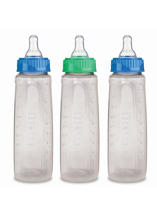 Gerber - First Essential Clear View Plastic Nurser With Latex Nipple Bpa Free Colors May Vary 3 Pack - Image 1