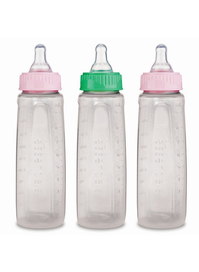 Gerber - First Essential Clear View Plastic Nurser With Latex Nipple Bpa Free Colors May Vary 3 Pack - Image 1