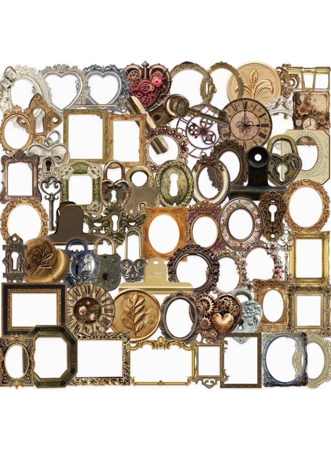 NIBEMINENT 68 Pcs Cartoon Retro Photo Frame Deco Kit Waterproof Stickers, High Definition Printing Bright Colors, Suitable for Laptop Skateboard Luggage Water Bottle Guitar DIY - Image 1