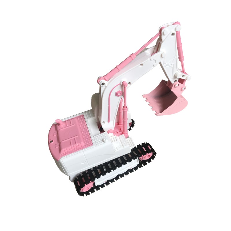 Pink Remote Control Excavator - Premium Alloy Durable Construction, Realistic Lights Sound Movements, 3.7V 500mAh Battery Extended Playtime for Kids Aged 3 And Up, Imaginative Construction Play - Image 4