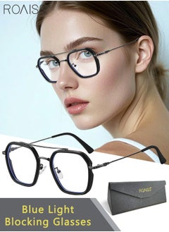 roaiss Blue Light Blocking Glasses Anti Blue Light Computer Reading Gaming TV Phones Rectangular Eyeglasses Fashion Anti Eyestrain Headache Eyewear for Men Women 53mm  - Image 1