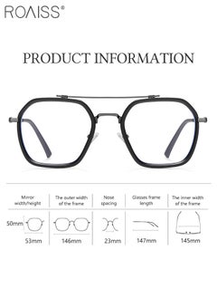 roaiss Blue Light Blocking Glasses Anti Blue Light Computer Reading Gaming TV Phones Rectangular Eyeglasses Fashion Anti Eyestrain Headache Eyewear for Men Women 53mm  - Image 5
