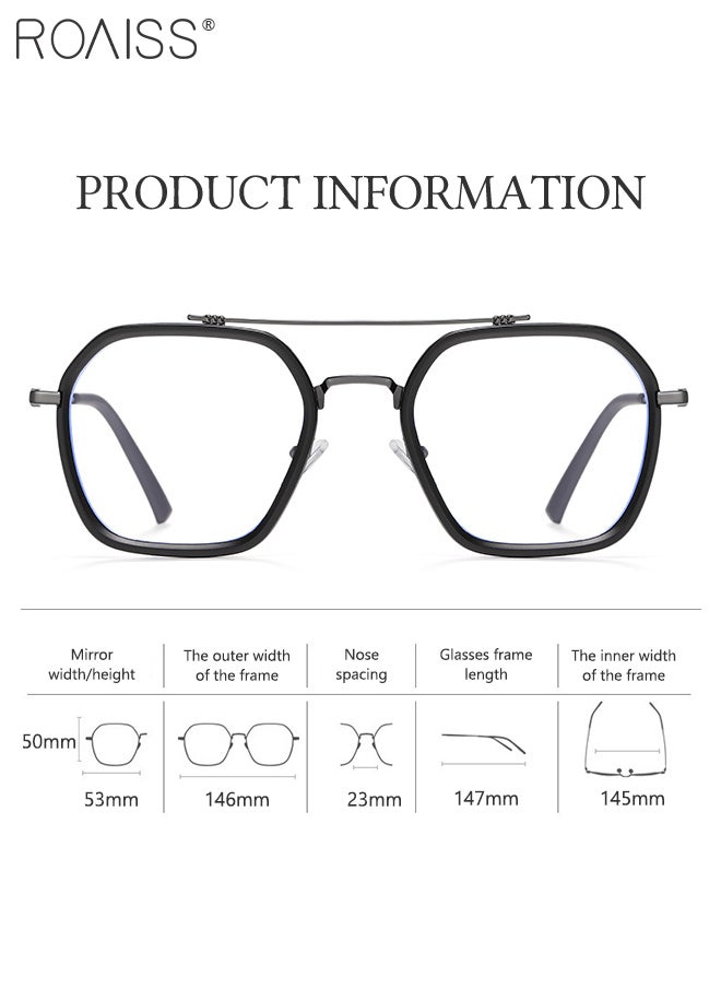 roaiss Blue Light Blocking Glasses Anti Blue Light Computer Reading Gaming TV Phones Rectangular Eyeglasses Fashion Anti Eyestrain Headache Eyewear for Men Women 53mm  - Image 5