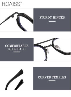 roaiss Blue Light Blocking Glasses Anti Blue Light Computer Reading Gaming TV Phones Rectangular Eyeglasses Fashion Anti Eyestrain Headache Eyewear for Men Women 53mm  - Image 4