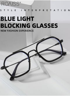 roaiss Blue Light Blocking Glasses Anti Blue Light Computer Reading Gaming TV Phones Rectangular Eyeglasses Fashion Anti Eyestrain Headache Eyewear for Men Women 53mm  - Image 2