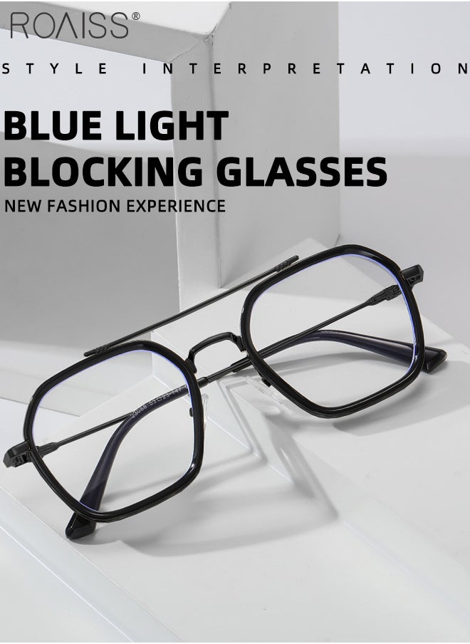 roaiss Blue Light Blocking Glasses Anti Blue Light Computer Reading Gaming TV Phones Rectangular Eyeglasses Fashion Anti Eyestrain Headache Eyewear for Men Women 53mm  - Image 2