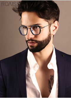 roaiss Blue Light Blocking Glasses Anti Blue Light Computer Reading Gaming TV Phones Rectangular Eyeglasses Fashion Anti Eyestrain Headache Eyewear for Men Women 53mm  - Image 3