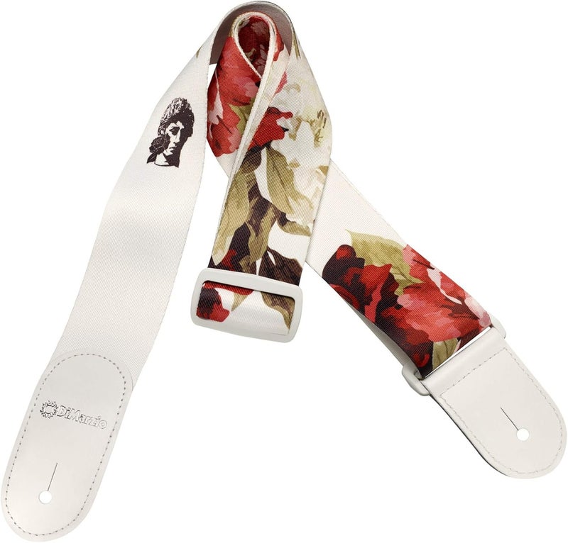 DiMarzio DD3147 Polyphia Signature Standard Floral Muse White Guitar Strap