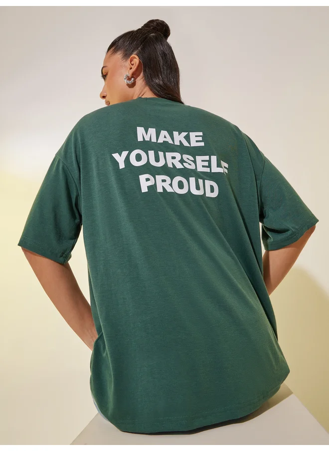 Take Two Take Two Slogan Print Round Neck T-Shirt