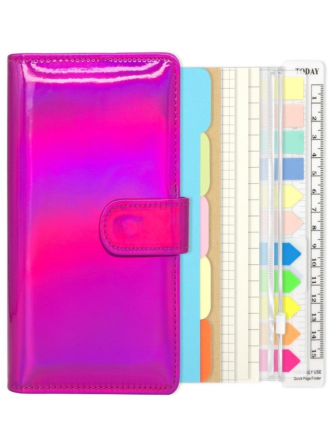 Geesinimo 6 Ring Binder Journal with 4 Different Paper Styles, 2 Sets of Labels and 5 Paper Dividers, 5 PP Zipper Bags, 1 ruler, Aesthetic & Fashionable Stationery Gift for School, A6 Cuadernoo(Rose) - Image 1