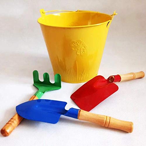 Delphinus Kids Gardening Tool Set, 6PCS Gardening Tools for Kids Metal with Sturdy Wooden Handle Safe Gardening Tools 8" Children Beach Sandbox Toy - Image 4