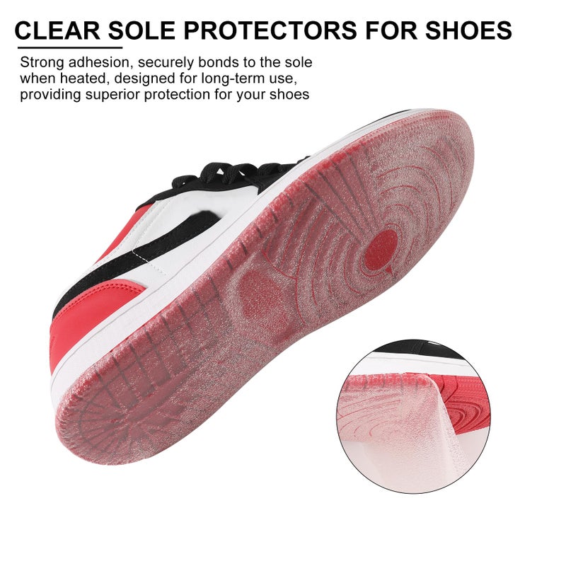 Satisfounder Shoe Sole Protector for Sneakers, 4 Pcs 13.8 * 5.9 Inch Clear Shoe Bottom Protector for Air Force 1, Red Bottom Heels, Dress Shoes, etc.(4 Pcs) - Image 5