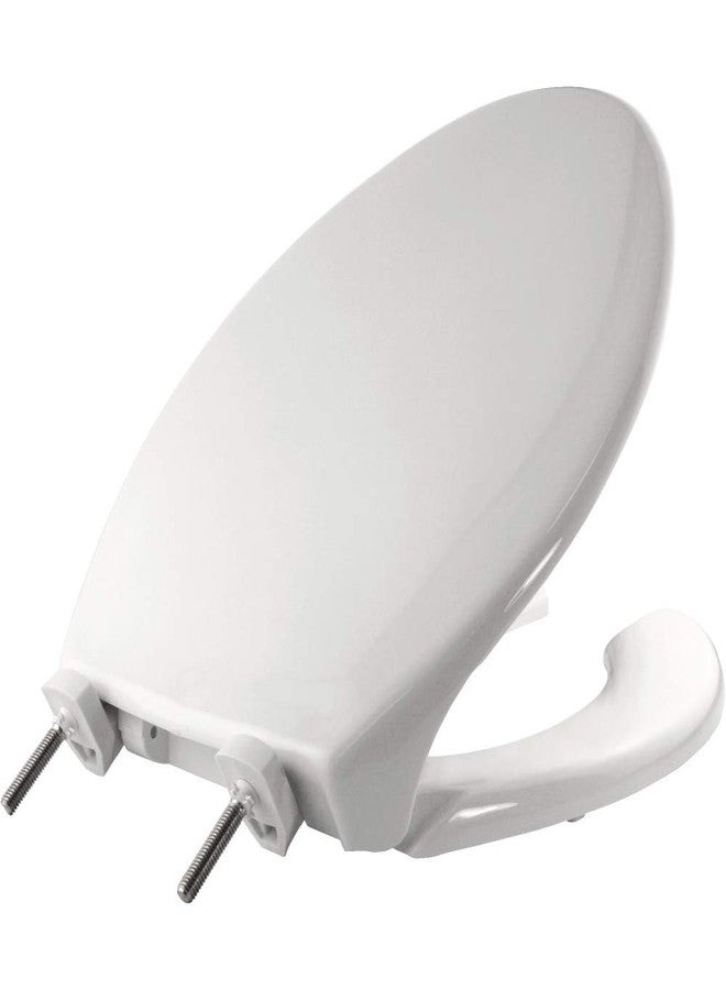 BEMIS 7850TDG Commercial Heavy Duty Open Front Toilet Seat with Cover, Industrial Seat with Secure Installation, Elongated, White - Image 1