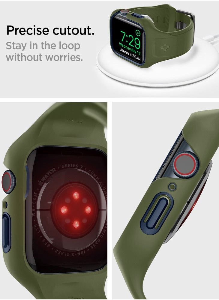 Spigen Liquid Air Pro Case Cover For Apple Watch Series 8 /7 (45mm) With Band - Moss Green  - Image 5