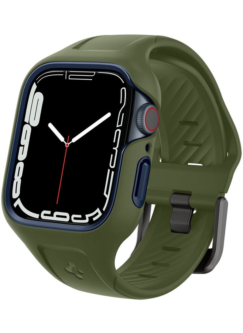 Spigen Liquid Air Pro Case Cover For Apple Watch Series 8 /7 (45mm) With Band - Moss Green  - Image 1