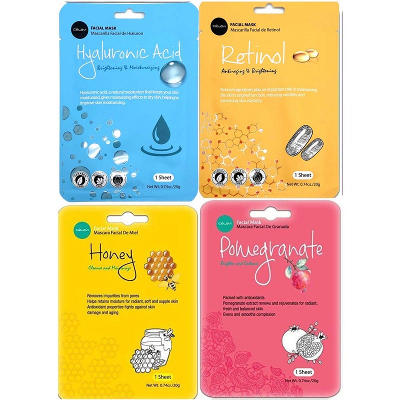 Celavi Cosmetics celavi Face Mask Set Korean Beauty Essence Facial Paper Sheet Mask Korea Skin Care Moisturizing 2 Packs of each 12 New flavors K-Beauty Skincare 24 masks in a pack Made in Korea - Image 2