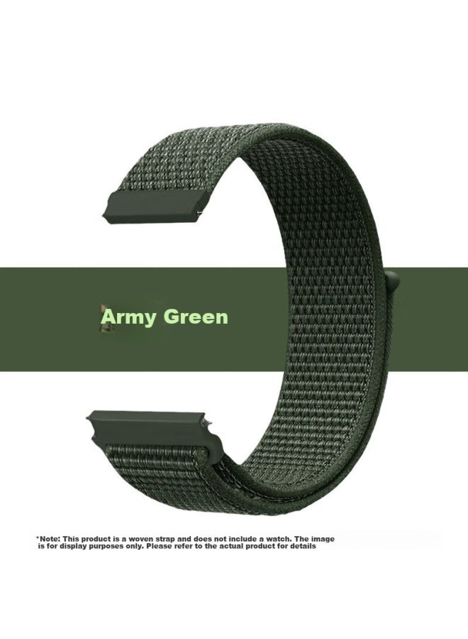 Kmaxai Braided Watch Band For Huawei Watch Gt5/4/3/2 Pro Ecg/porsche/runner Nylon Sport 46mm Watch Band Buds Dopamine Wristband Army Green - Image 1