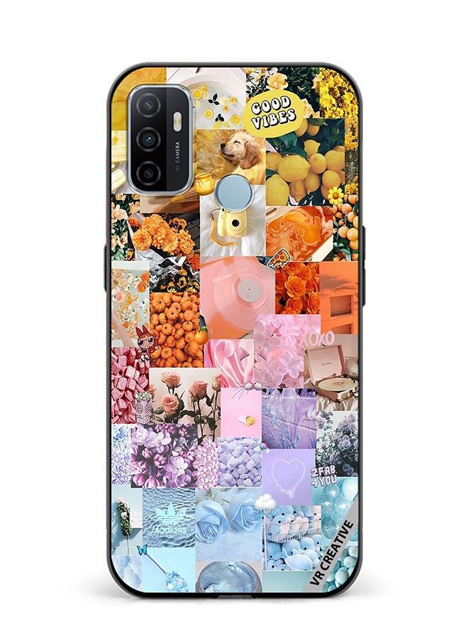 VR CREATIVE Protective Case Cover For Oppo A53 Good Vibes Photo Colleges Design Multicolour - Image 1