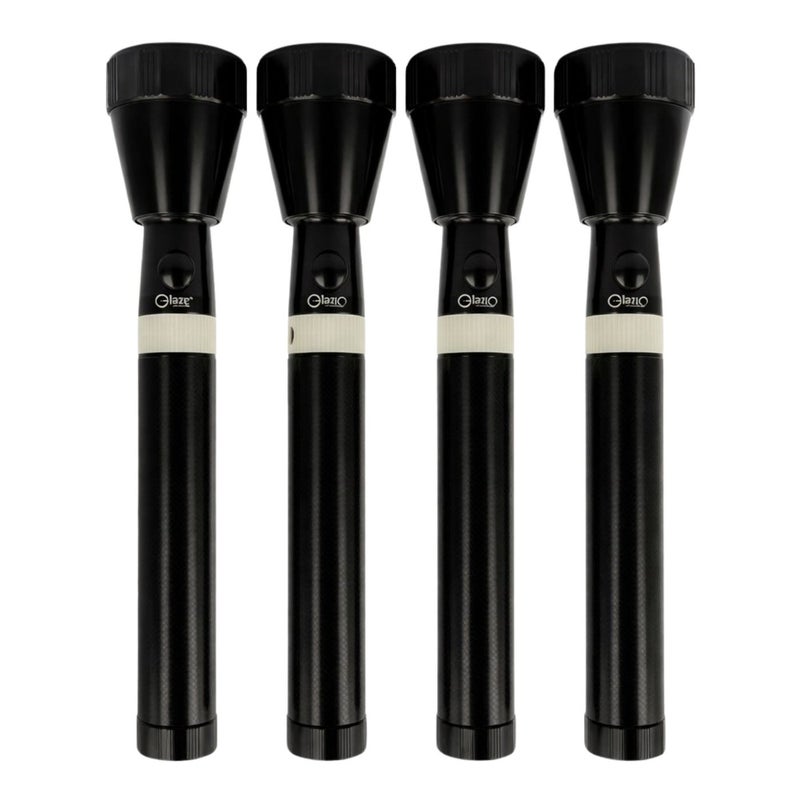 جليز جموعة مصابيح LED مكونة من 4 قطع، مصباح يدوي عالي القوة 50 واط فائق السطوع، مزود ببطارية قابلة لإعادة الشحن 18650، مدى طويل يصل إلى 1800 متر، جسم من الألمنيوم، مصباح محمول باليد مثالي للأنشطة الخارجية، الطوارئ والأمان - Image 1