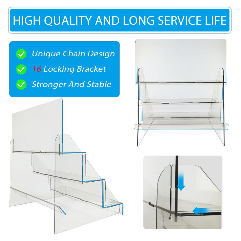 MgcSTEM 18.55''x16''x15'' Portable Product Display Stand -Transparent display table Repeatable Assembly/Disassembly Display Shelf for Craft Show Display,Retail Display,Farmers Markets,Candy Display,vendors - Image 3