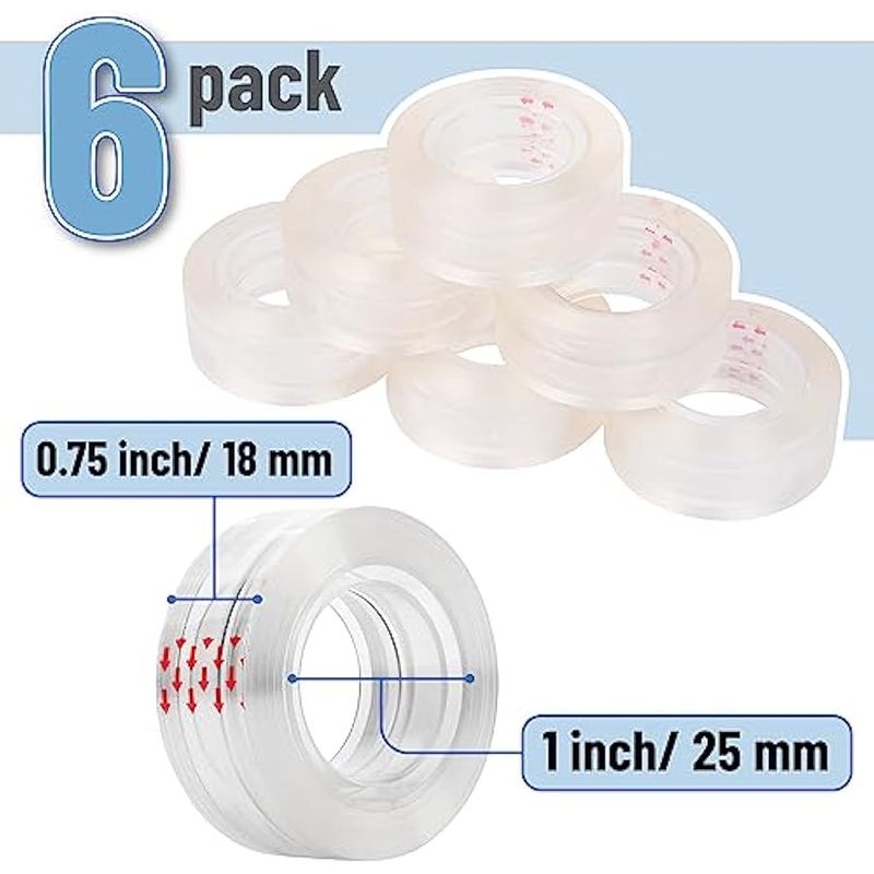 - Gift Wrapping Tape, 6 Pack, Gift Wrap Tape, Wrapping Tape, Clear Tape, Invisible Tape, Gift Tape, Wrapping Tape for Presents, Wrapping Paper Tape, Tape, Tape Clear, Tape Refills for Dispenser - Image 2