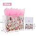 Qirrmiy 13 Large Valentines Day Pink Gift Bag Set with Greeting Card and Tissue Papers 3D Butterfly and Flowers for Womens Birthday Party Girls or Kids Mothers Day Wedding - Image 4