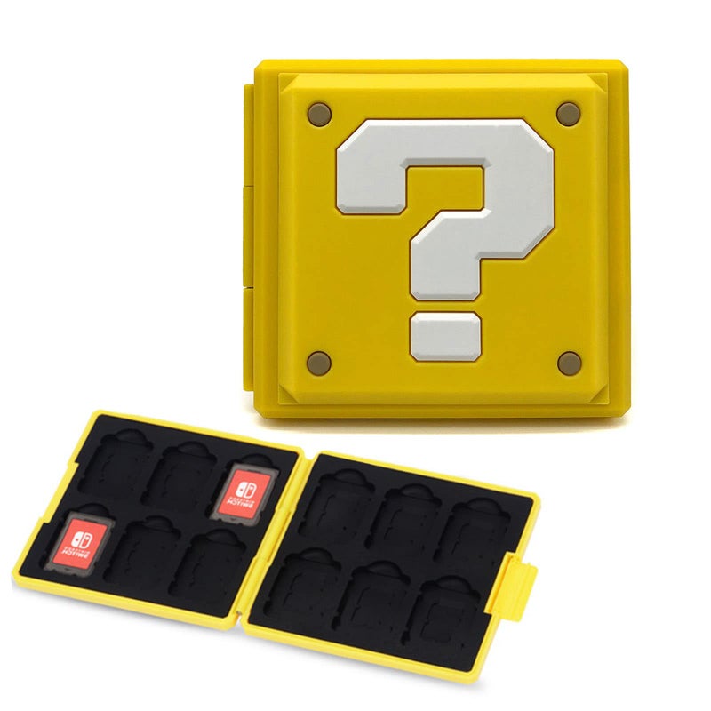 doepeBAE Switch Game Card Case, Portable Holder, Hard Shell Storage Case, Large Capacity Organizer with 12 Slots (Q Yellow) - Image 1