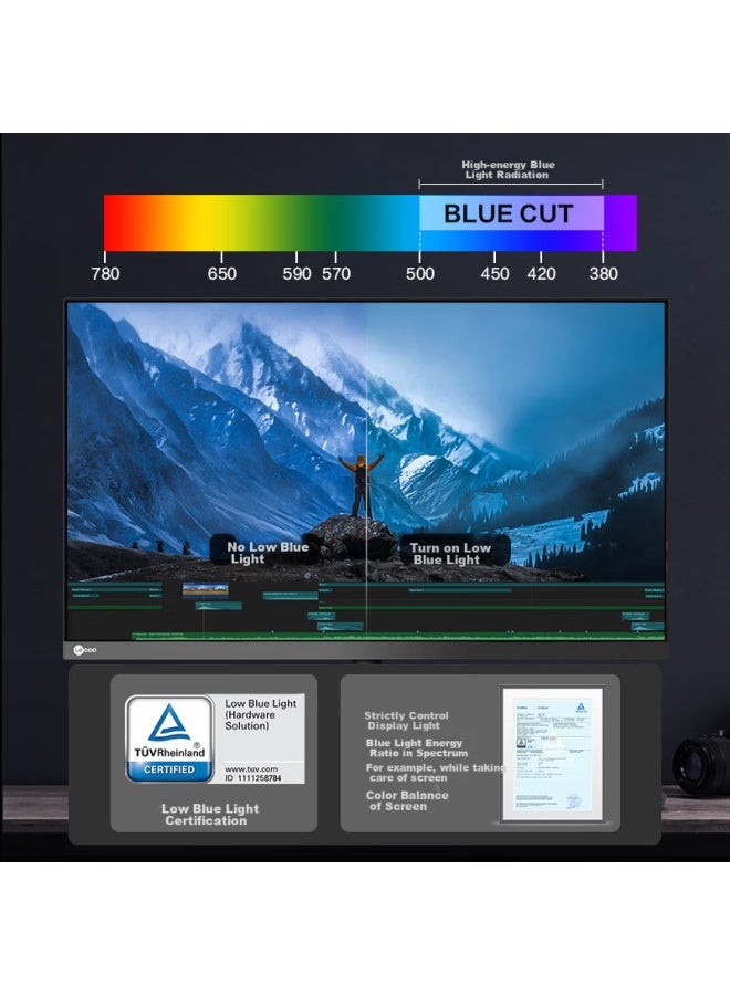 Lecoo Lenovo L27q-30 27-inch 4k Ultra Hd Ips Monitor With Thin Bezel, Wide Color Gamut, Hdr400, Type-c 65w, Tuv Certification, Height Adjustable, Rotatable Computer Screen M2721pl - Image 2