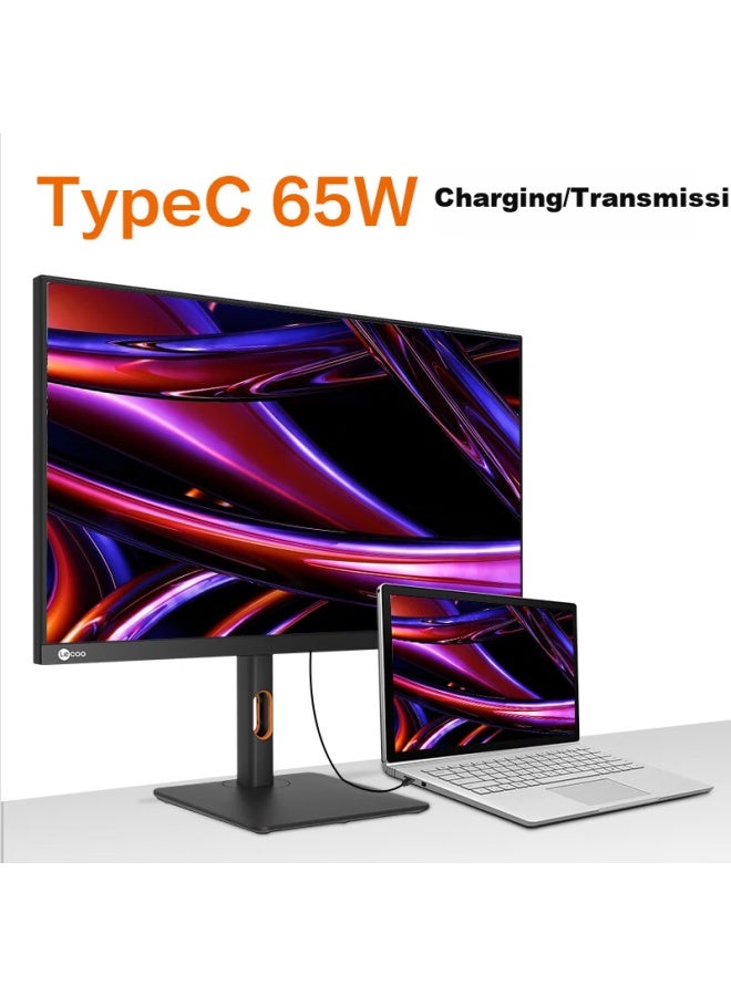 Lecoo Lenovo L27q-30 27-inch 4k Ultra Hd Ips Monitor With Thin Bezel, Wide Color Gamut, Hdr400, Type-c 65w, Tuv Certification, Height Adjustable, Rotatable Computer Screen M2721pl - Image 1