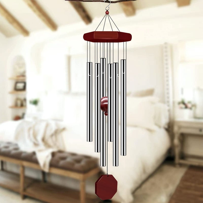 Generic udeeta mart Memorial Wind Chimes Outdoor Large Deep Tone Wind Chime Outdoor Sympathy WindChime Personalized with 6 Tuned Tubes Elegant Chime for Garden Patio Balcony and Home Decoration and Gift  - Image 4