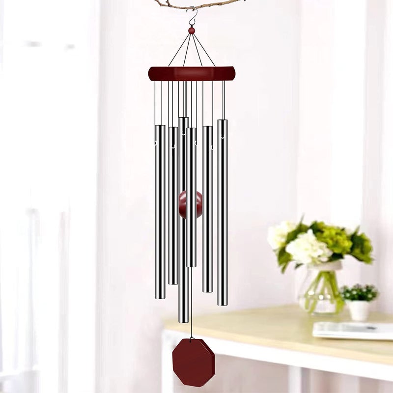 Generic udeeta mart Memorial Wind Chimes Outdoor Large Deep Tone Wind Chime Outdoor Sympathy WindChime Personalized with 6 Tuned Tubes Elegant Chime for Garden Patio Balcony and Home Decoration and Gift  - Image 3