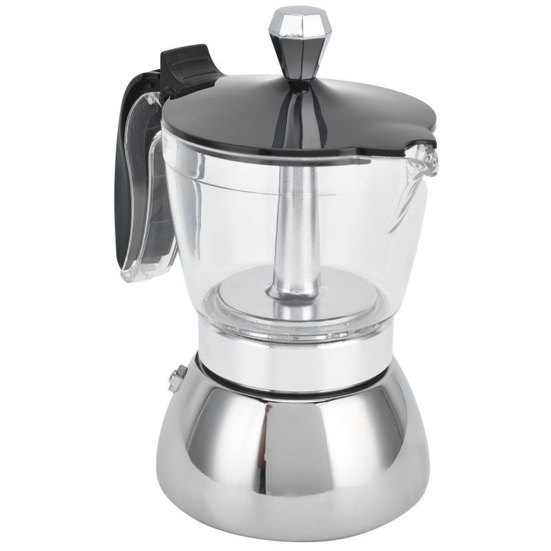 4 Cup Stainless Steel Coffee Maker Stovetop Moka Pot Coffee Maker Kitchen Supplies - Image 3