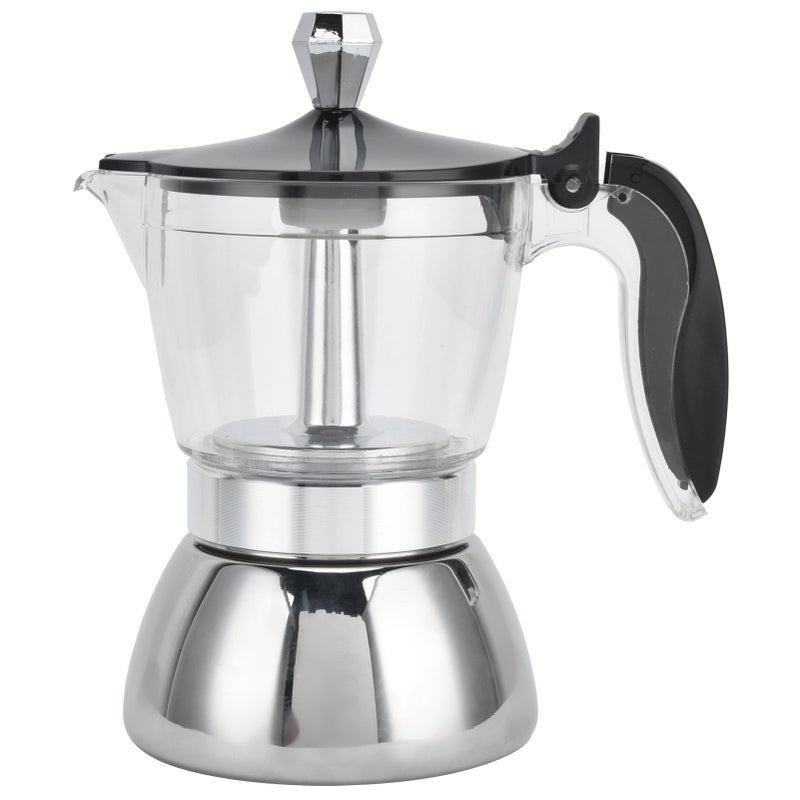 4 Cup Stainless Steel Coffee Maker Stovetop Moka Pot Coffee Maker Kitchen Supplies - Image 1