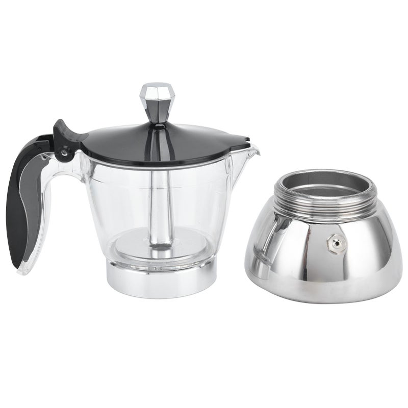 4 Cup Stainless Steel Coffee Maker Stovetop Moka Pot Coffee Maker Kitchen Supplies - Image 4