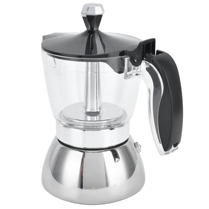 4 Cup Stainless Steel Coffee Maker Stovetop Moka Pot Coffee Maker Kitchen Supplies - Image 2