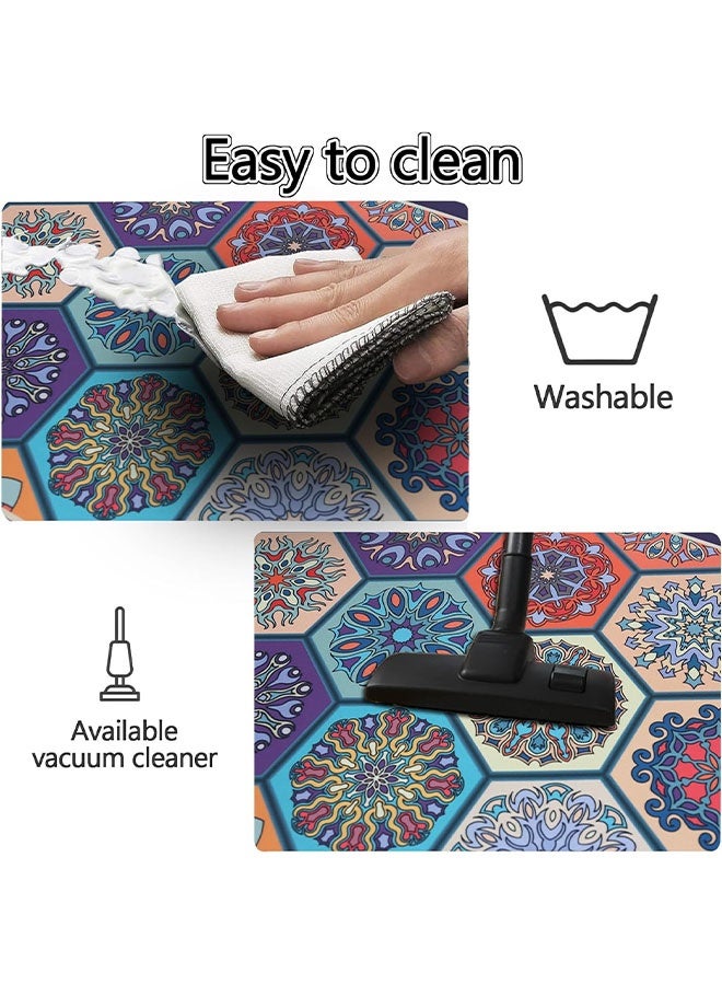 MLADEN 2Pack Kitchen Rug Mats Washable Kitchen Floor Mat Non-Skid Natural Rubber Kitchen Mats for Floor Runner Rugs Set for Floor Front of Sink, Hallway, Laundry Room 40*120CM+40*60CM  - Image 4