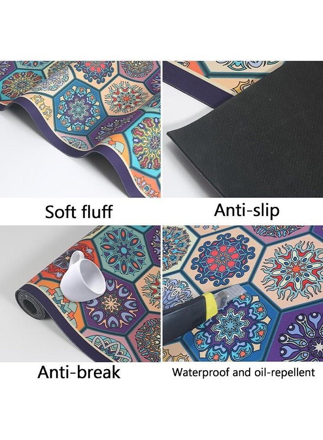 MLADEN 2Pack Kitchen Rug Mats Washable Kitchen Floor Mat Non-Skid Natural Rubber Kitchen Mats for Floor Runner Rugs Set for Floor Front of Sink, Hallway, Laundry Room 40*120CM+40*60CM  - Image 3