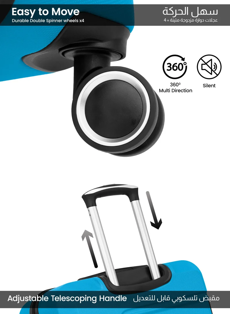 بارا جون مجموعة عربة الأمتعة ذات الجانب الصلب باللون الأزرق