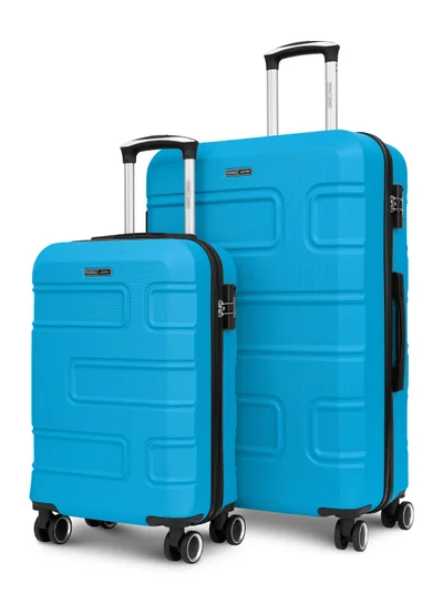 PARAJOHN Series Set of 2 Luggage | Lightweight Small 10KG & Large 30KG ABS Double Wheels Trolley Hardsided Travel Suitcase - Blue