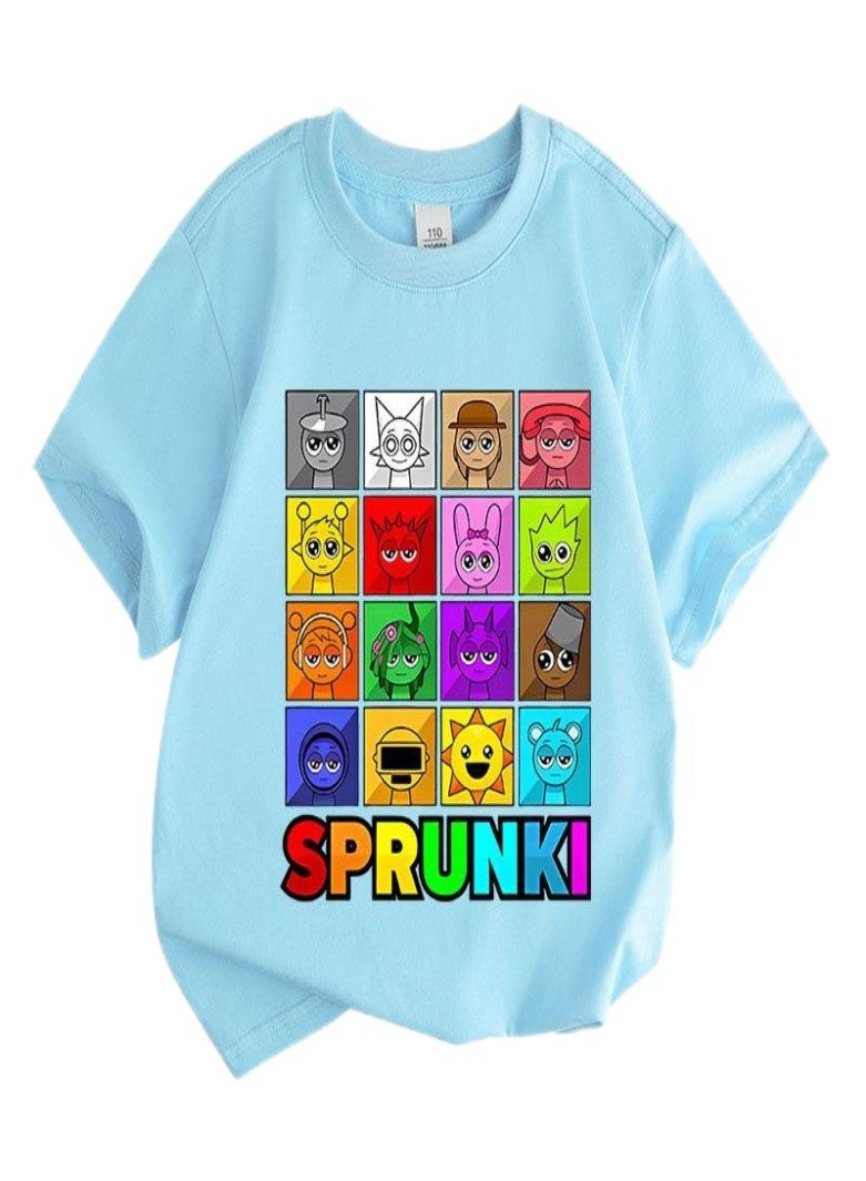 sprunki Unisex Short Sleeve Stylish Top TShirt cotton Tee for Boys Girls Kid Children - Image 1
