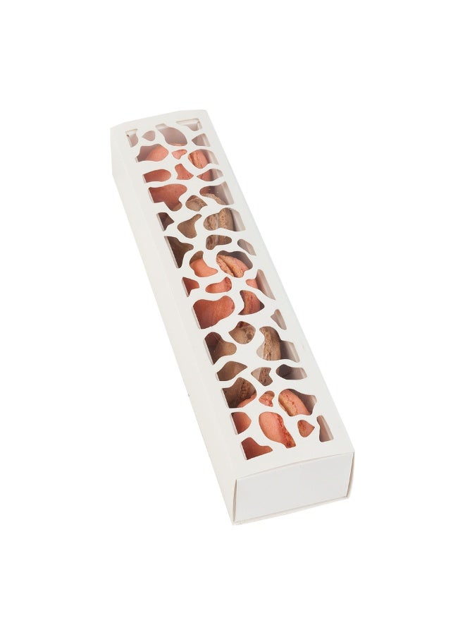 Restaurantware Sentiero 10 x 2.3 x 1.5 Inch Macaron Boxes, 100 Shock Safe Macaron Packaging - Holds 5 Macarons, With Covers, White Paper Macaron Gift Boxes, For Gifts and Parties - Image 2