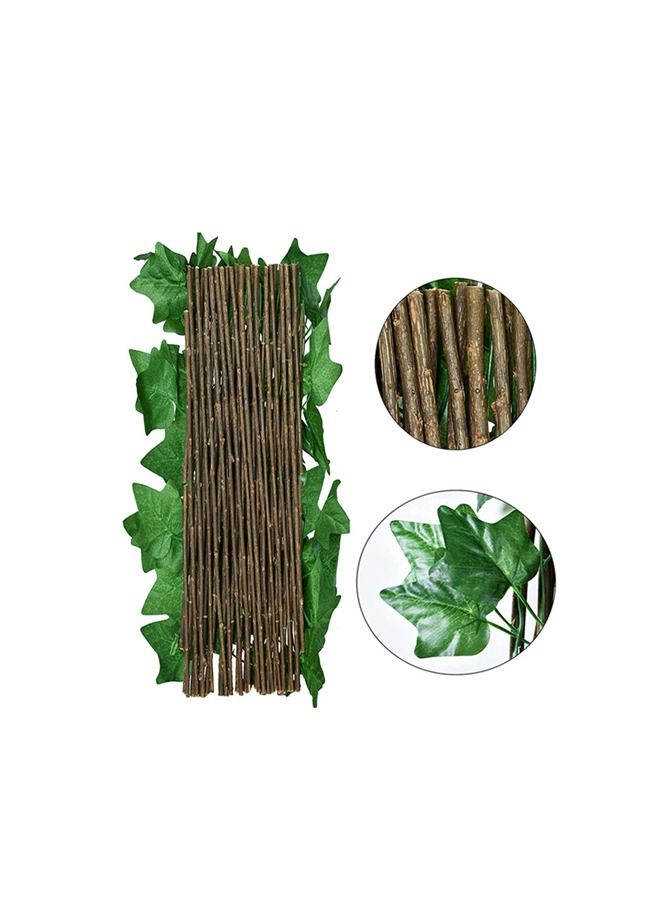 LINGWEI 1 Piece Wooden Garden Fence With Artificial Leaf - Image 3
