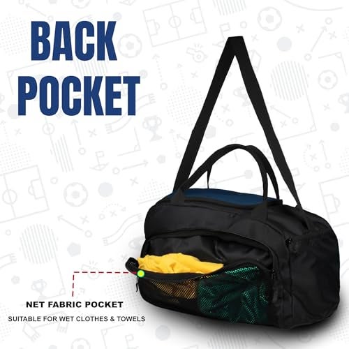 Whackk Arnold 40L Gym & Sports Duffle Bag | Workout, Training & Travel Kitbag with Separate Shoe & Wet-Dry Pocket | Unisex | Lightweight | Made in India (Blue Black) - Image 2