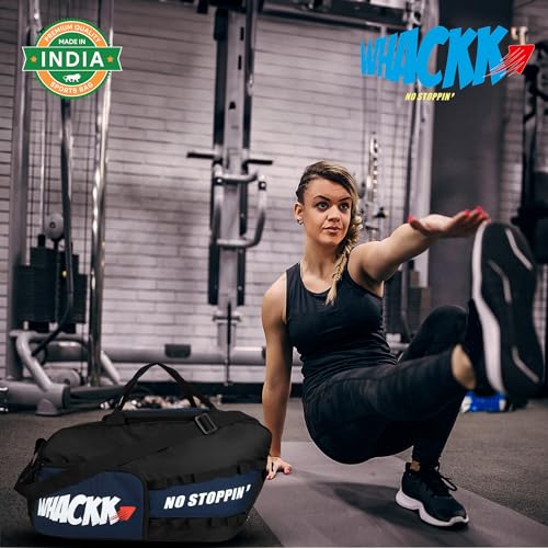 Whackk Arnold 40L Gym & Sports Duffle Bag | Workout, Training & Travel Kitbag with Separate Shoe & Wet-Dry Pocket | Unisex | Lightweight | Made in India (Blue Black) - Image 3