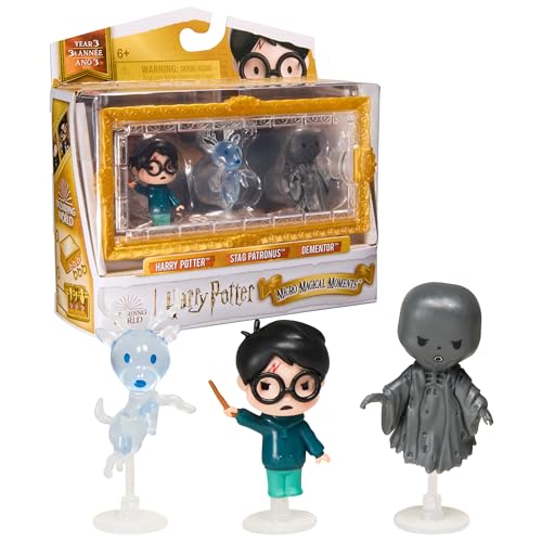 Wizarding World Harry Potter Micro Magical Moments Year 3 Figure Set with Harry Stag Patronus Dementor Display Case Kids Toys for Ages 6 and up - Image 1