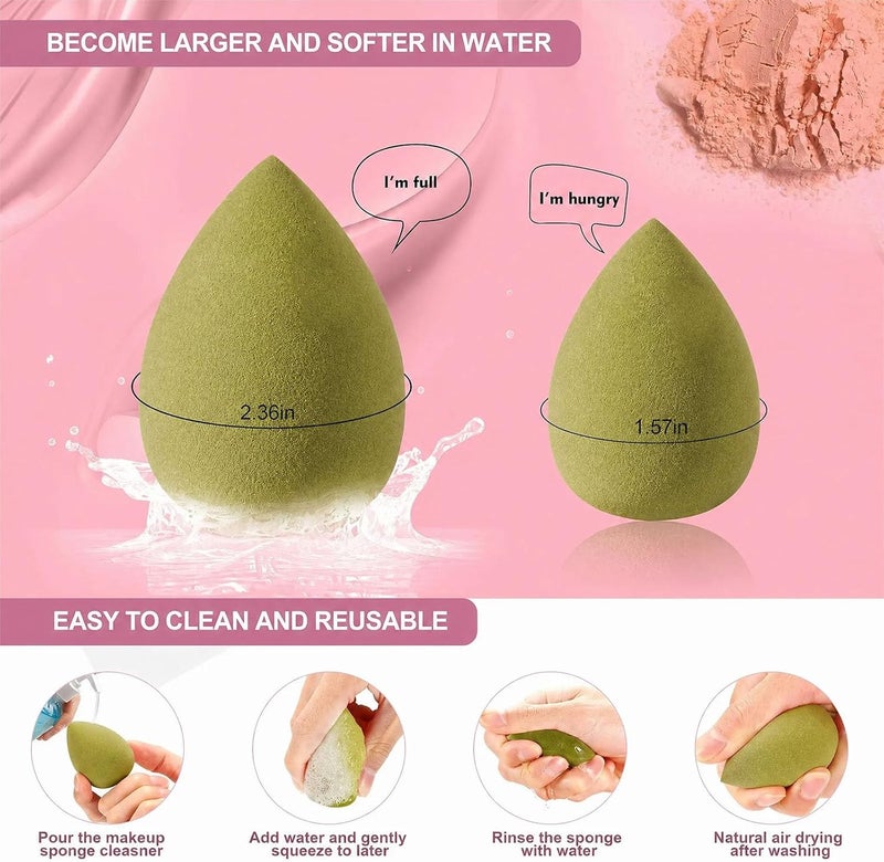 ToolHouse Makeup Sponge Set for Dry & Wet Use, 11 Pcs Multi Colored Soft Beauty Sponges, Foundation Blending Sponge for Liquid, Powder, Concealer and Cream, Makeup Tools (Yellow) - Image 5