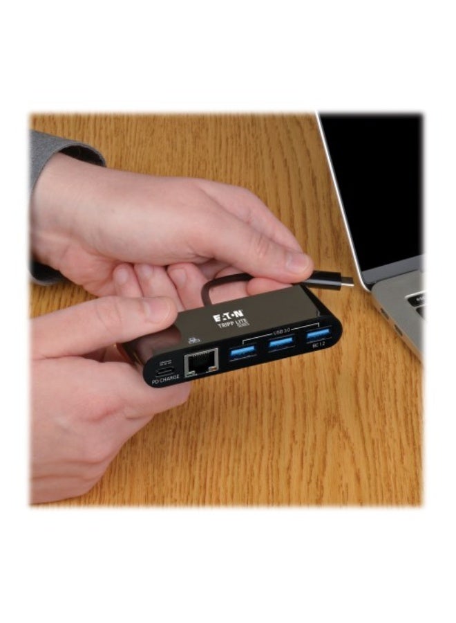 Tripp Lite 3-Port USB-C Hub - 3x USB-A, GbE, 60W PD Charging, Black (U460-003-3AGB-C) - Image 3