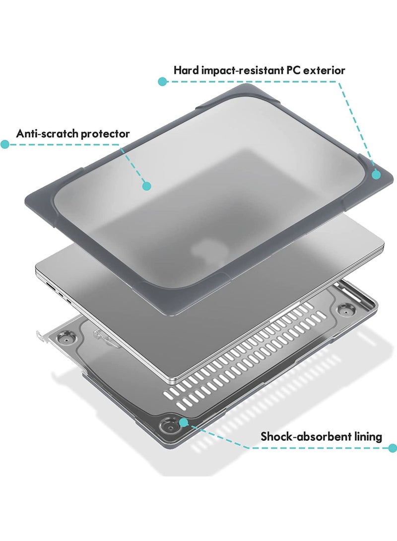 Rock Pow Hard Shell Case for MacBook Air 13.6 Inch 2022 Release A2681 with M2 Chip Heavy Duty Dual Layer Protective Cover with Fold Kickstand for 2022 MacBook Air 13.6" with Touch ID - Image 5