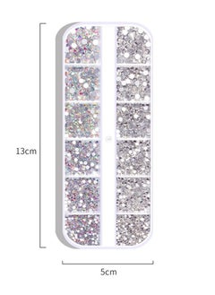 Yujia Crystal Gems Nail Art Rhinestones Kit with Double -Sided Nail Wax Pen Tools &Tweezers, Charms Gems Nail Set for Face Eye Makeup Decoration &DIY Nail(White）  - Image 3